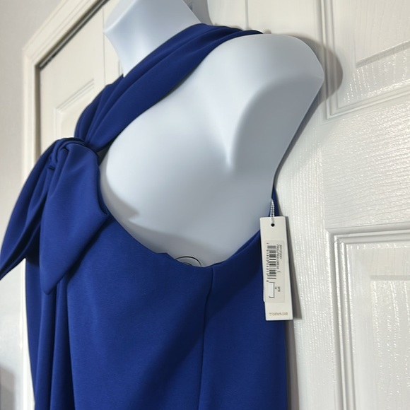 Trina Turk FROU FROU Midi Semi-formal Cocktail Blue Midi dress with Bow Size 14 - Picture 5 of 13